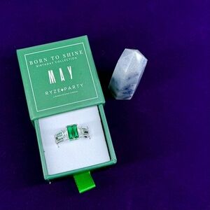NIB Ryze Party Born To Shine BTS May Birthday .925 Sterling Silver Ring Size 9